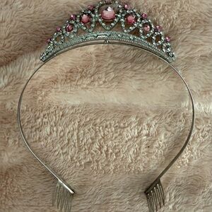 Elegant Pink Crystal Tiara